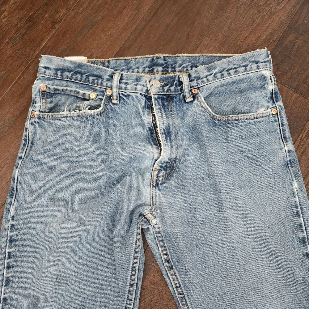 Levi 505 Regular Fit Jeans Light Wash Blue Straight Leg Denim Mens 34x30